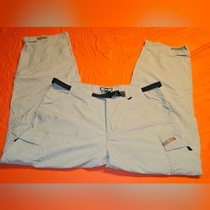 REI Convertible Cargo Pants/Shorts Womens sz14P  100% Nylon Lt Grey E.U.C.